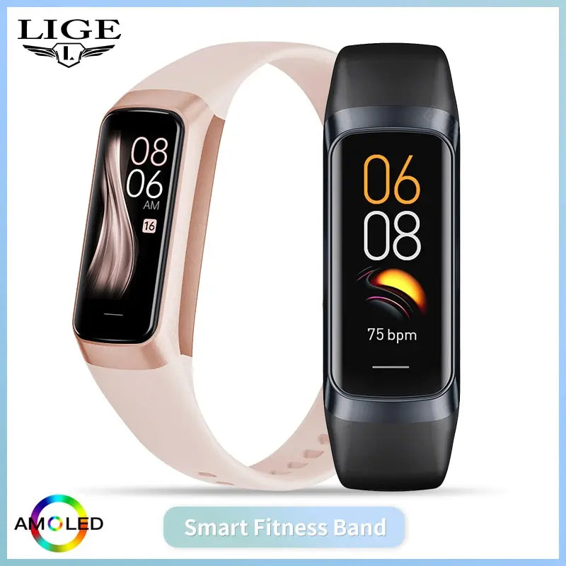 Lichte Amoled Smart Watch Heren 2023 Smart Band Vrouwen Hartslag Bloed Smartwarch Waterdicht Smart Armband Sport Fitness Tracker