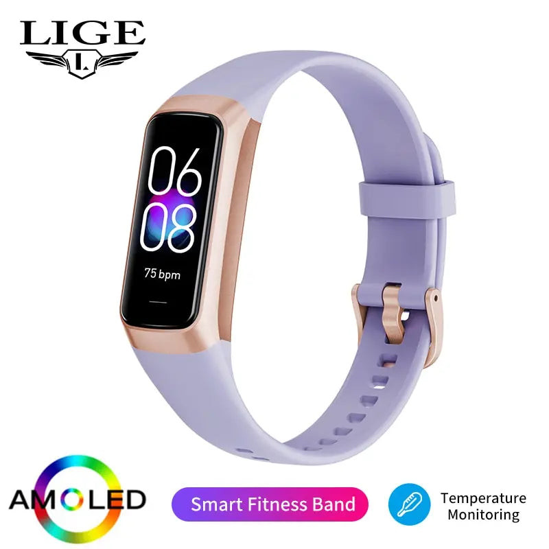 Lichte Amoled Smart Watch Heren 2023 Smart Band Vrouwen Hartslag Bloed Smartwarch Waterdicht Smart Armband Sport Fitness Tracker