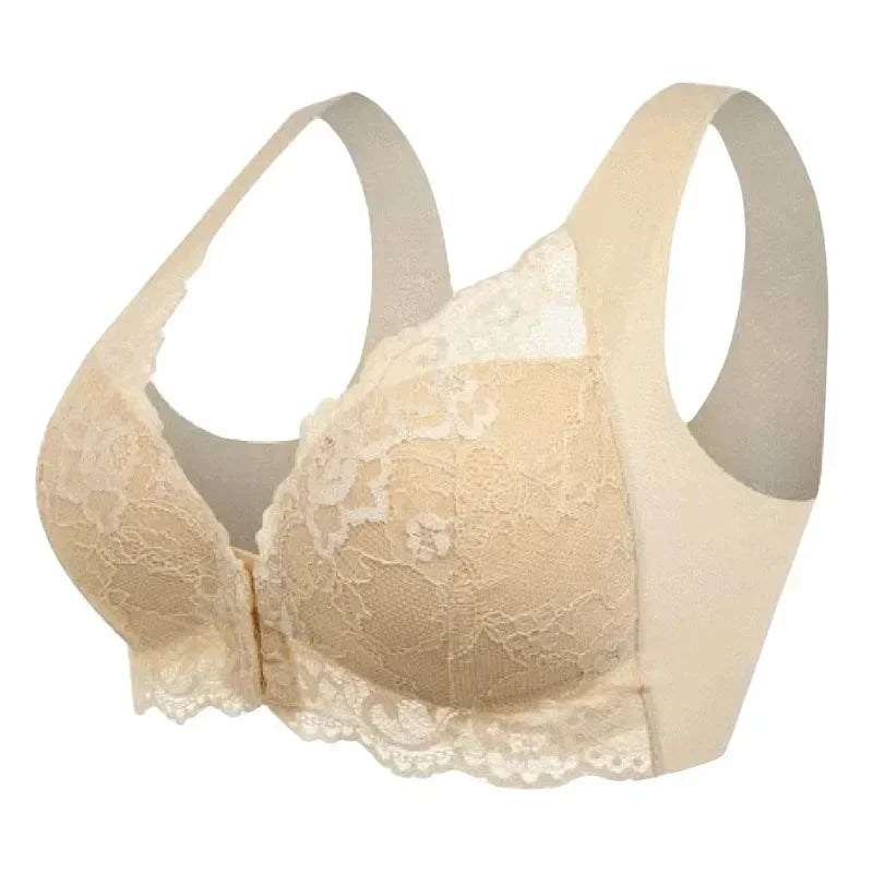 2023 New No Rims Front Buckle Large Sexy Lace Lingeries Women Bras Vest Comfortable  Sleep Plus Size L 8XL Lady's Underwear