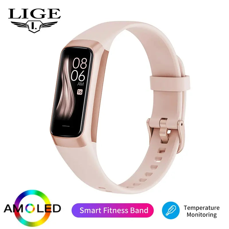 Lichte Amoled Smart Watch Heren 2023 Smart Band Vrouwen Hartslag Bloed Smartwarch Waterdicht Smart Armband Sport Fitness Tracker
