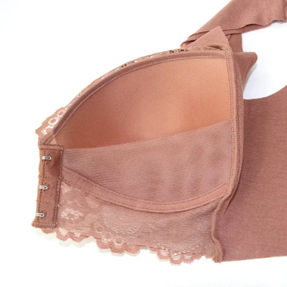 2023 New No Rims Front Buckle Large Sexy Lace Lingeries Women Bras Vest Comfortable  Sleep Plus Size L 8XL Lady's Underwear