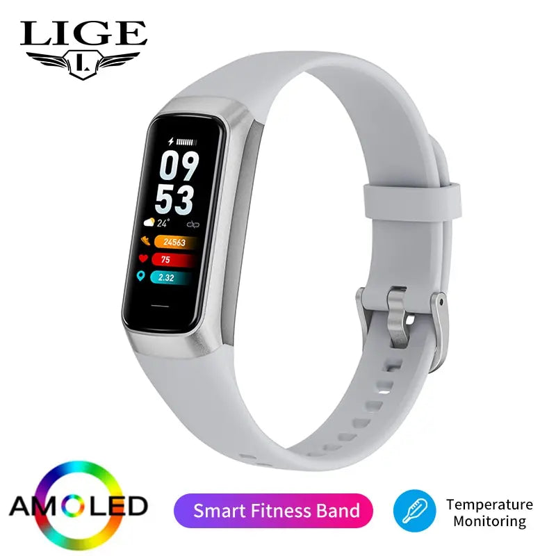 Lichte Amoled Smart Watch Heren 2023 Smart Band Vrouwen Hartslag Bloed Smartwarch Waterdicht Smart Armband Sport Fitness Tracker