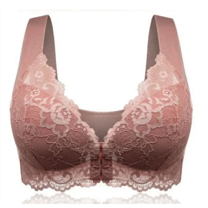 2023 New No Rims Front Buckle Large Sexy Lace Lingeries Women Bras Vest Comfortable  Sleep Plus Size L 8XL Lady's Underwear