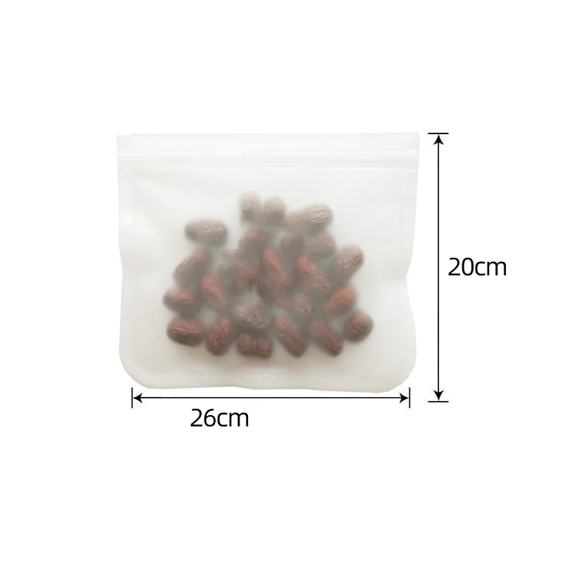 10pcs Silicone Food Storage Containers Leakproof Containers Reusable Stand Up Zip Shut Bag Fresh Bag Food Storage Bag Fresh Wrap